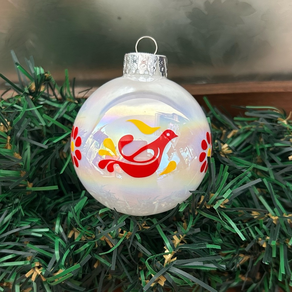 Vintage Inspired Handmade Glass Christmas Ornament - Iridescent - Friend